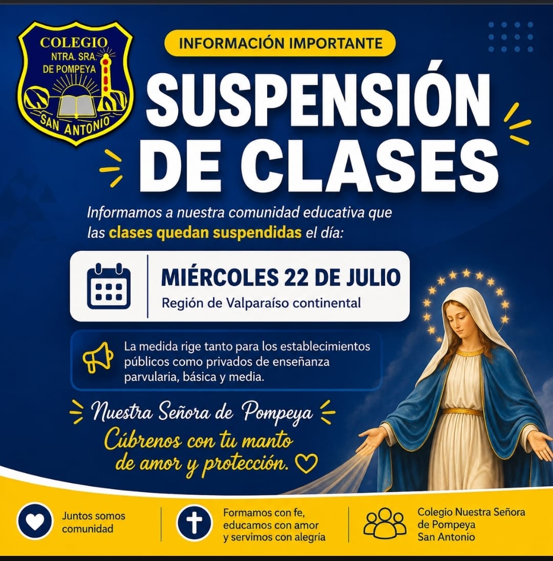 SUSPENSION CLASES MIERCOLES 22
